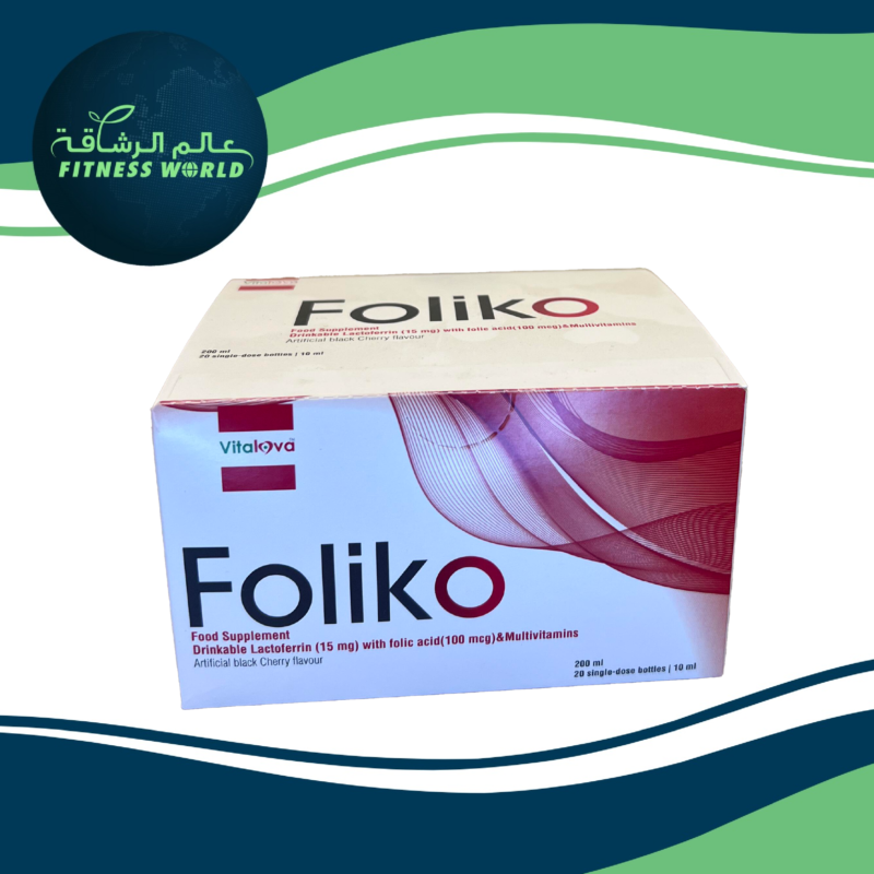 Foliko - Folic Acid, Lactoferrin, Blackberry Flavor, 20 Bottles - فوليكو - حمض الفوليك، لاكتوفيرين، نكهة التوت الأسود، 20 زجاجة