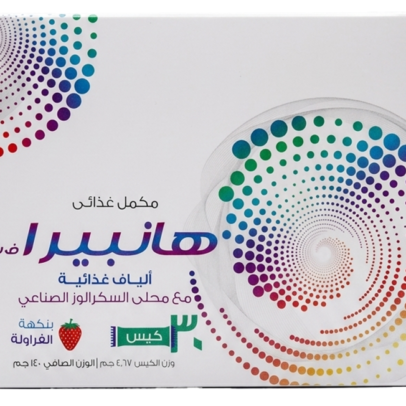 هانبيرا غلوكومانان 1جرام نكهة الفراولة 30 كيس - Hanbera Glucomannan 1g Strawberry Flavor 30 Sachets